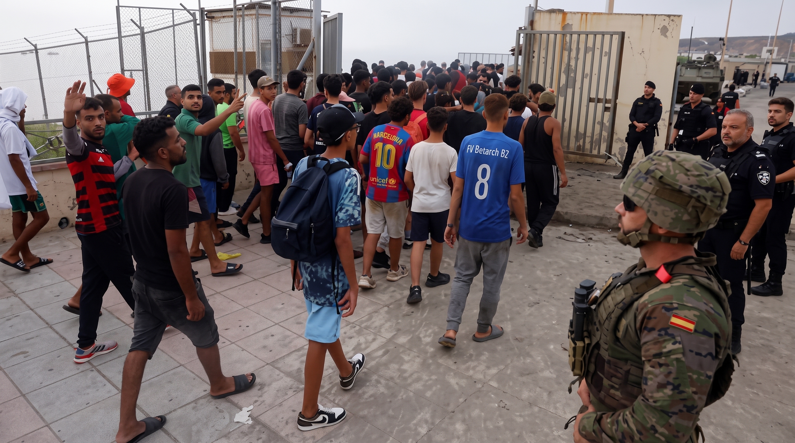 Migrants return Morocco from Spain Ceuta enclave beach