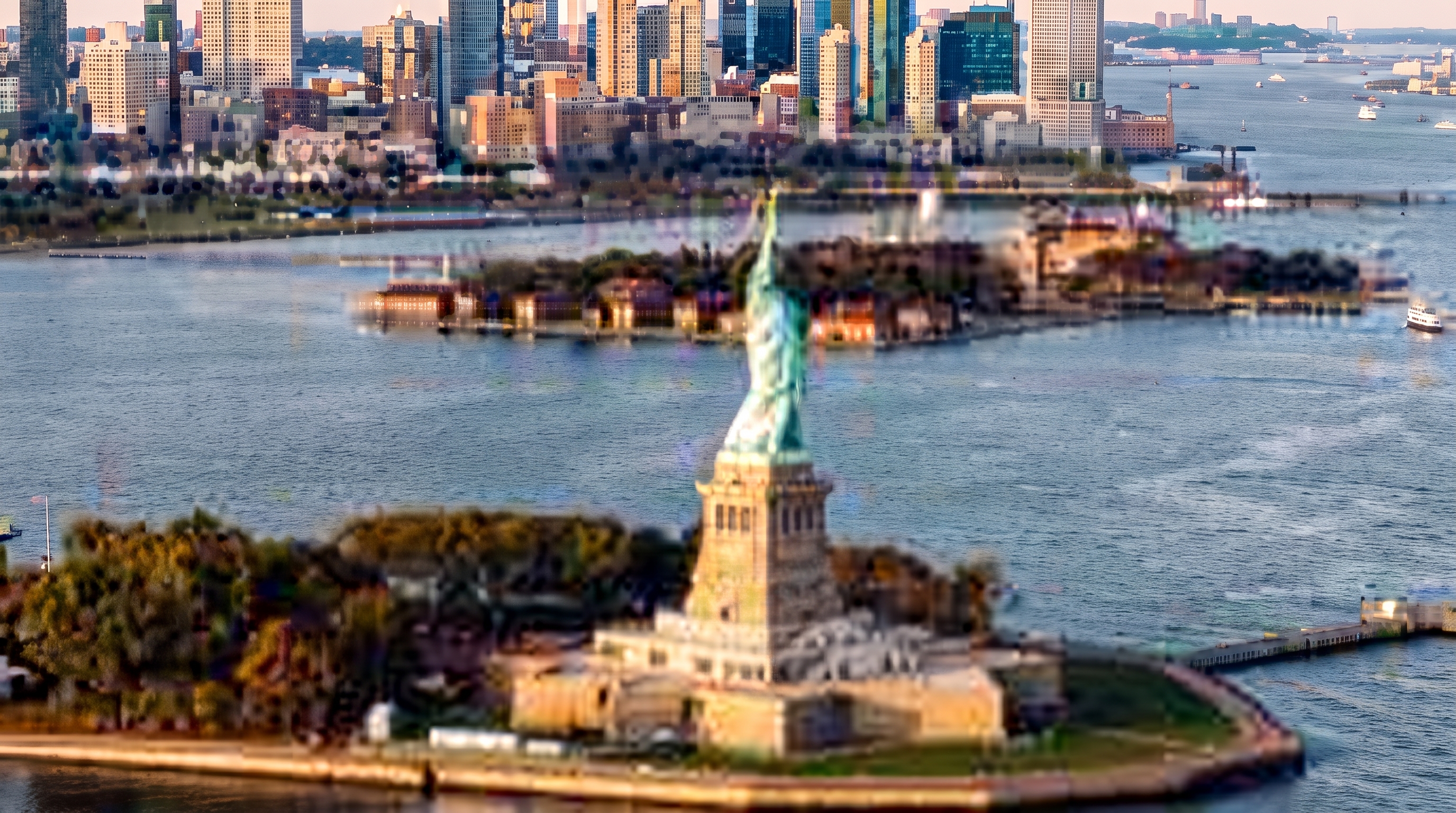 Rescue operation near Statue of Liberty New York Harbor