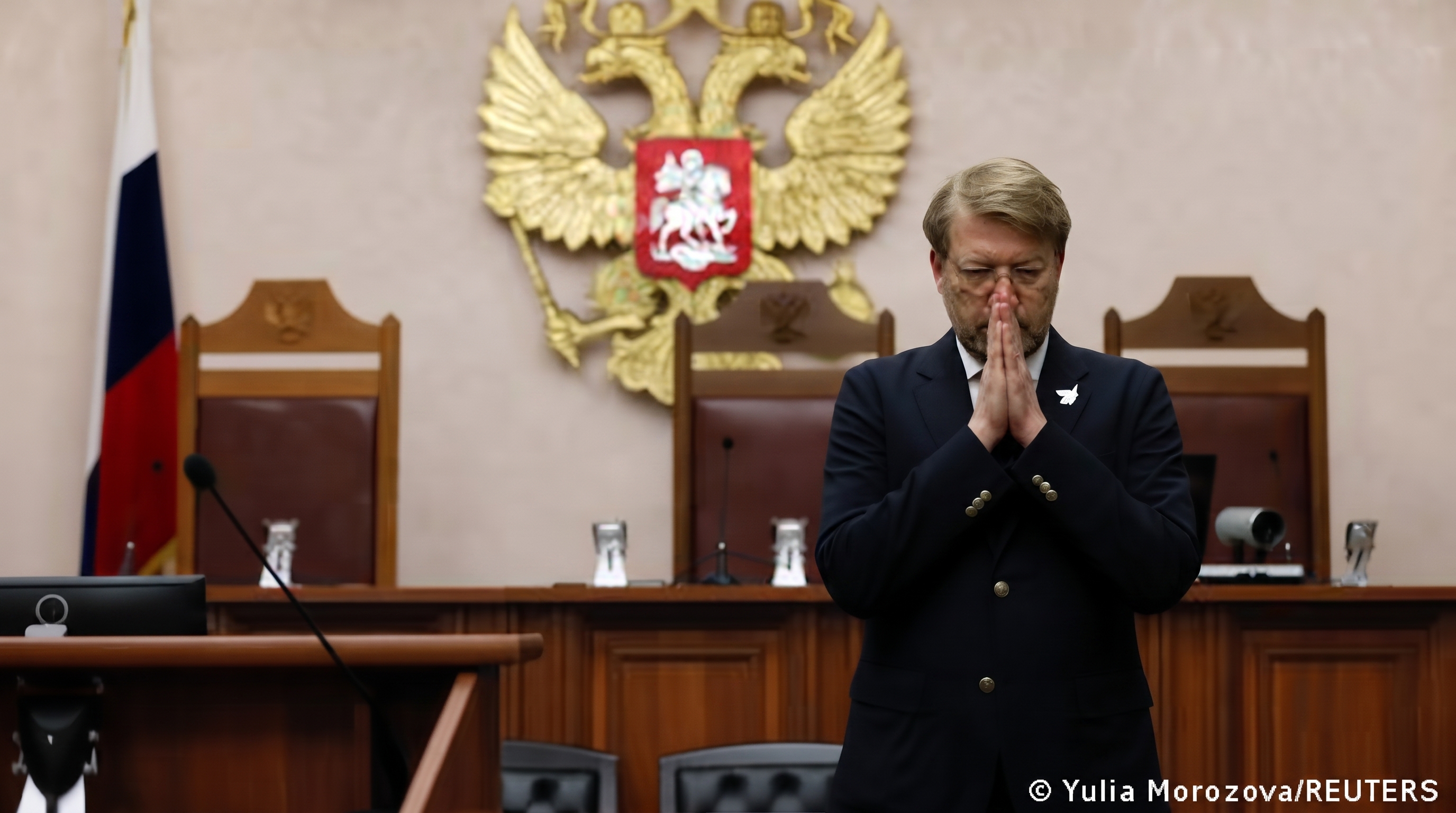 Yabloko party leader Nikolai Rybakov at court