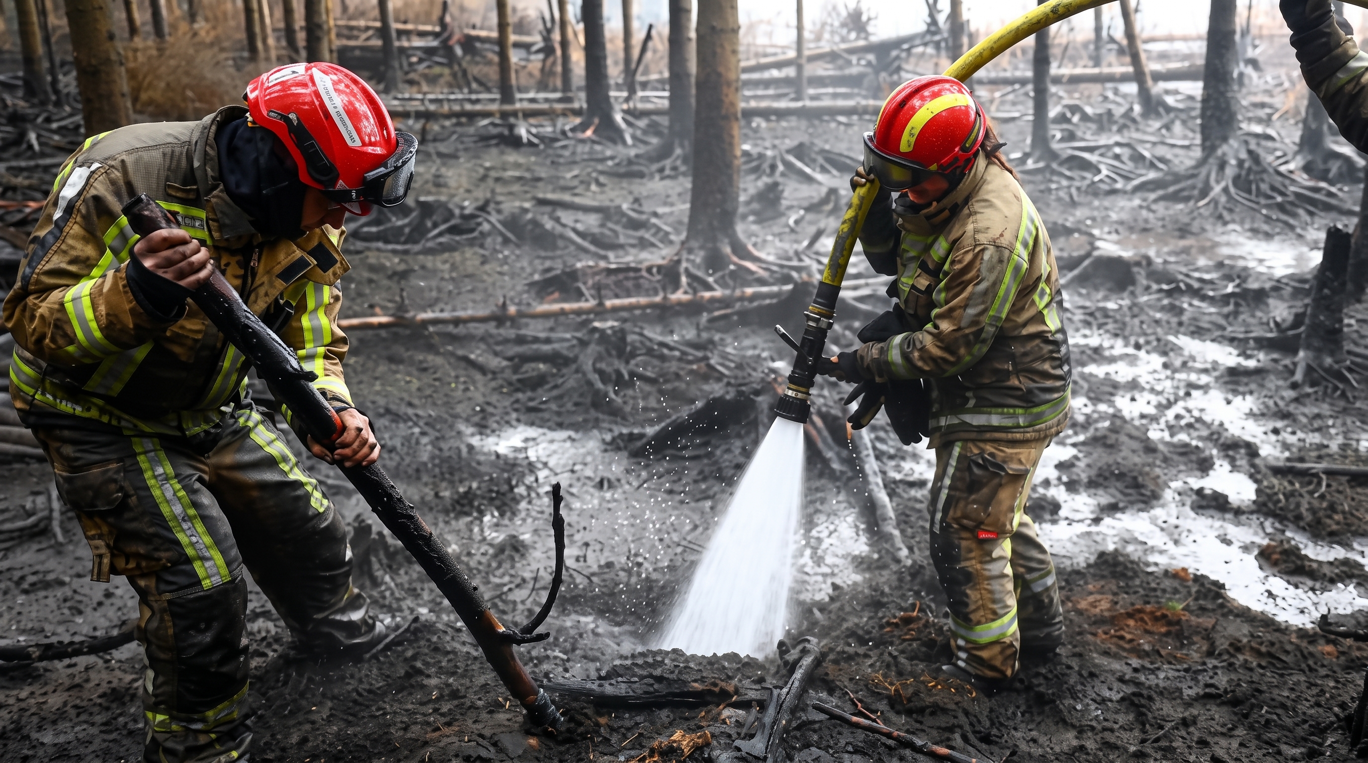 Wildfire burning through European forest 2026