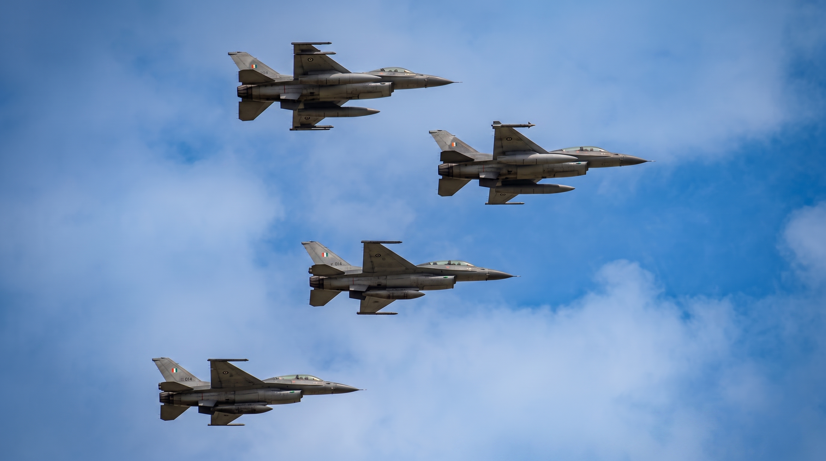 Romanian Air Force F-16 fighter jet formation