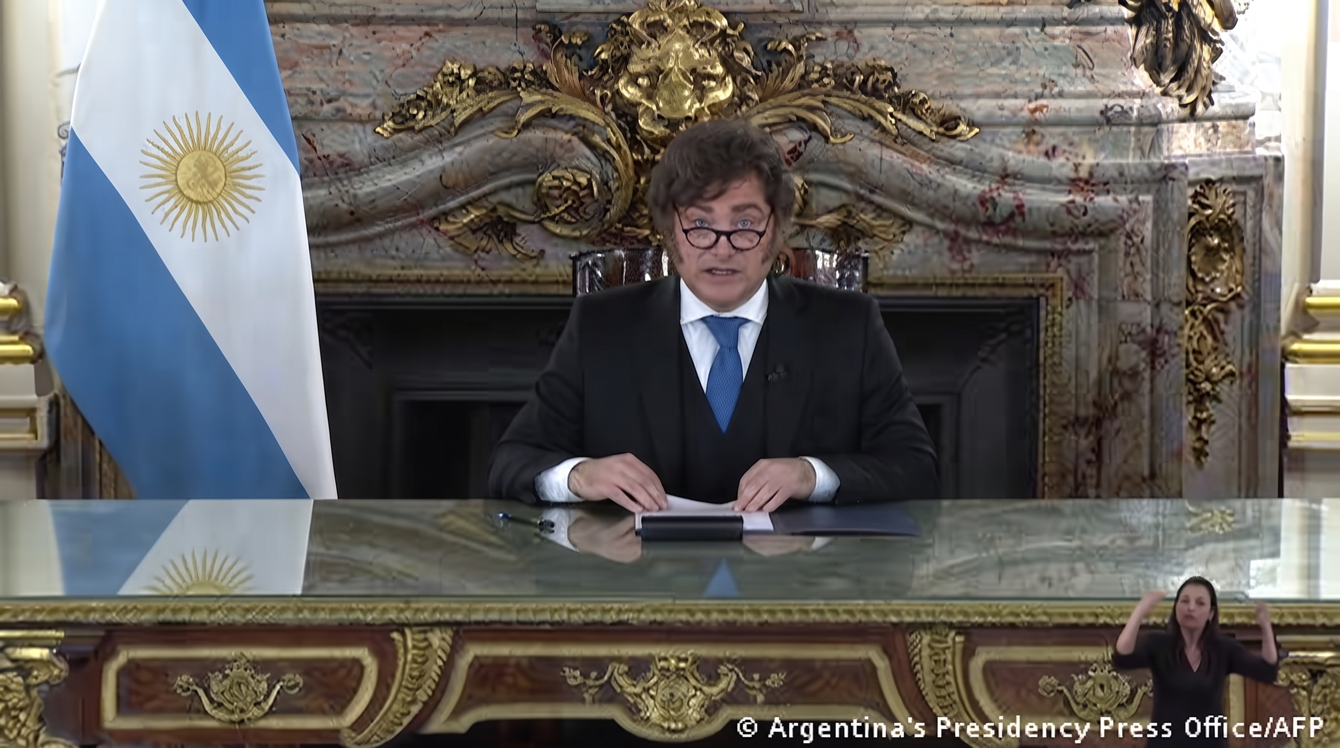 Javier Milei addresses Argentina on Falklands Malvinas claim