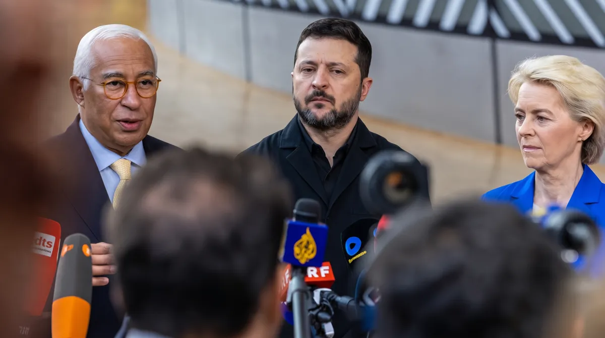EU flags and Ukraine funding talks