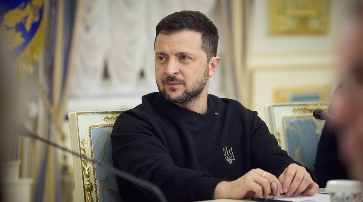 Volodymyr Zelensky speaking about Kyiv leadership