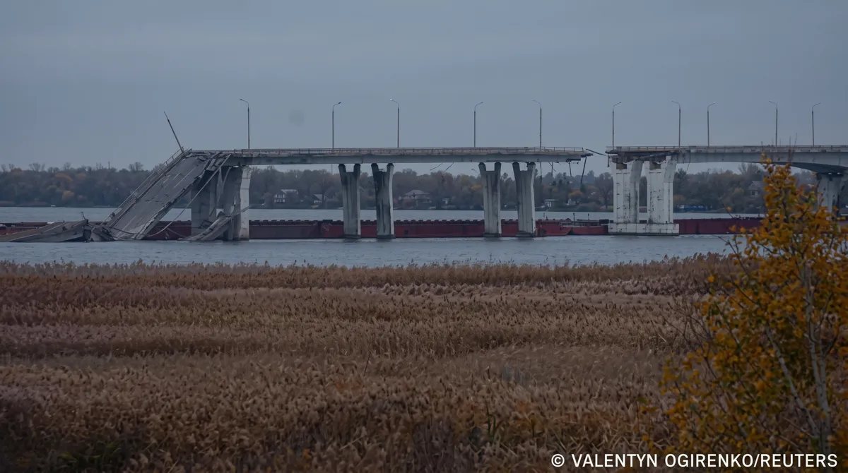 Occupied Oleshky town in Kherson region Ukraine