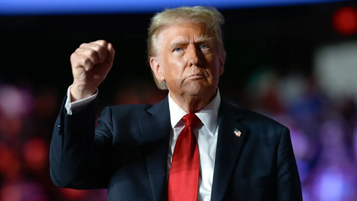 Donald Trump speaking at a rally in Florida about Cuba