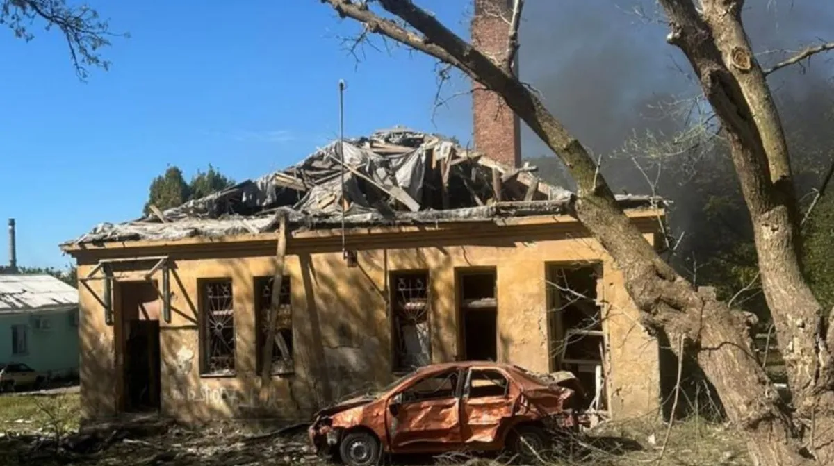 Aftermath of Russian guided bomb attack on Kramatorsk Donetsk region