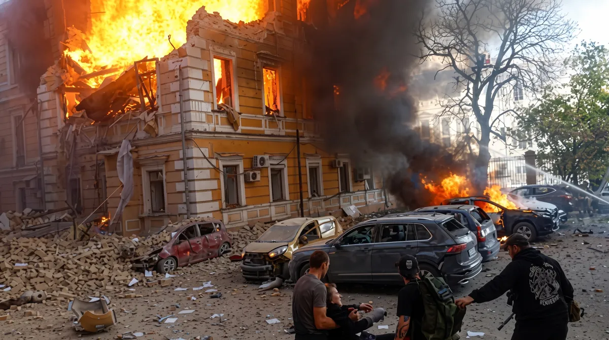 Kyiv Academy of Sciences building damaged by Russian drone strike