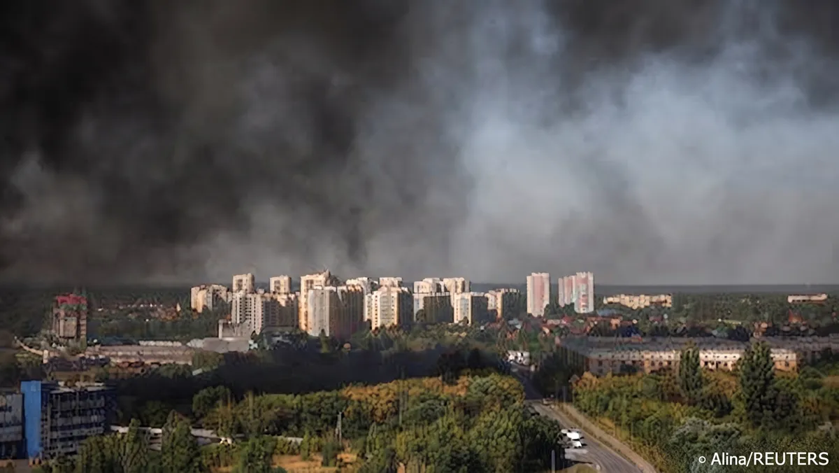 Russian drone attack on warehouse near Kyiv Bucha district