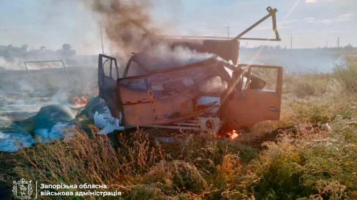 FPV drone attack aftermath in Zaporizhzhia and Dnipropetrovsk regions Ukraine