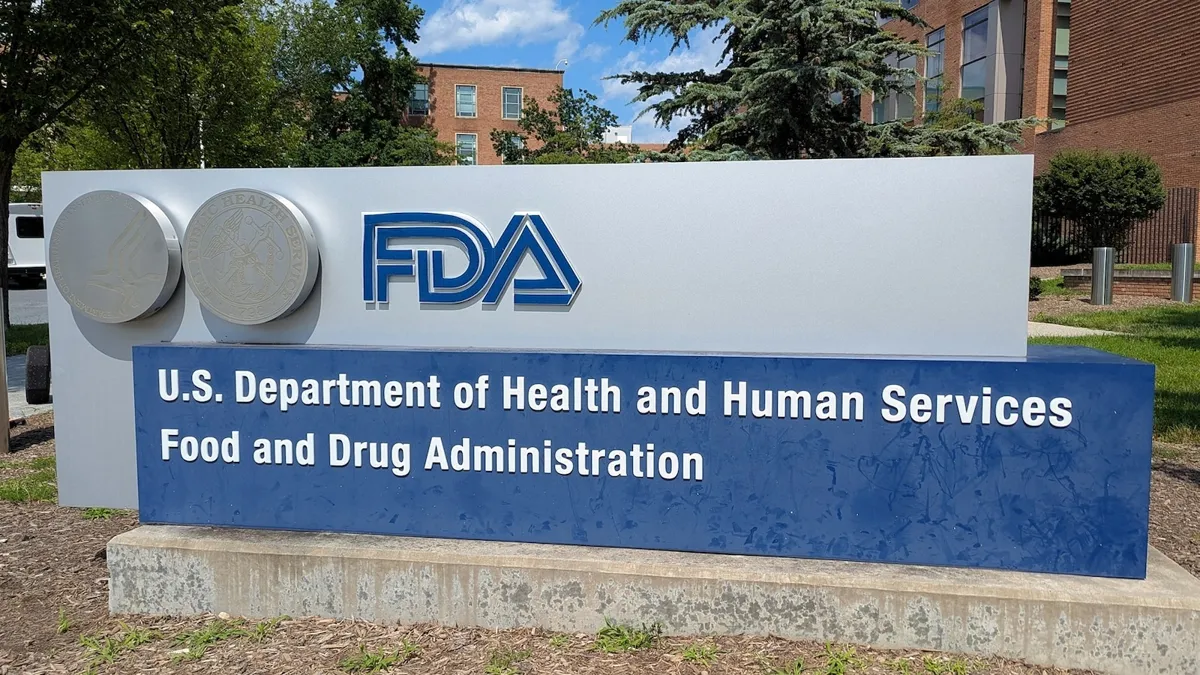 FDA headquarters sign as advisory committee votes on BPC-157 peptide compounding