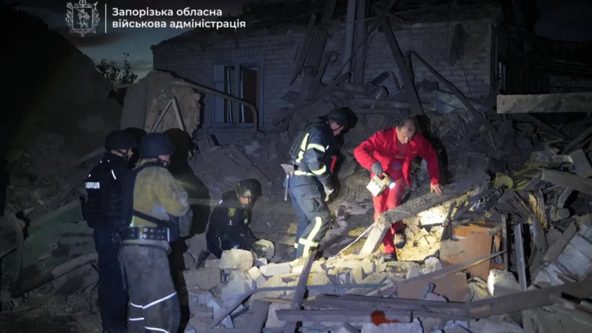Aftermath of Russian strike on residential building in Zaporizhzhia