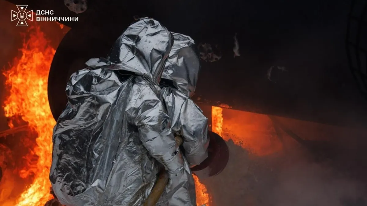 Rescuers at a critical infrastructure facility in Vinnytsia region