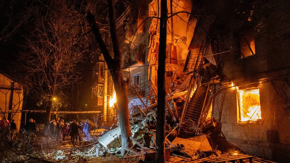 Kharkiv building destroyed after Russian strike October 2026