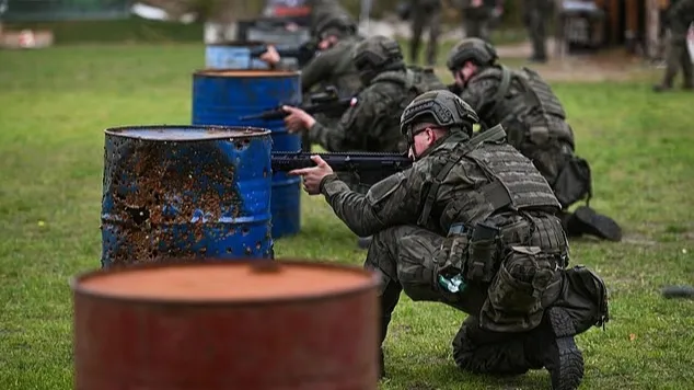 European troops training