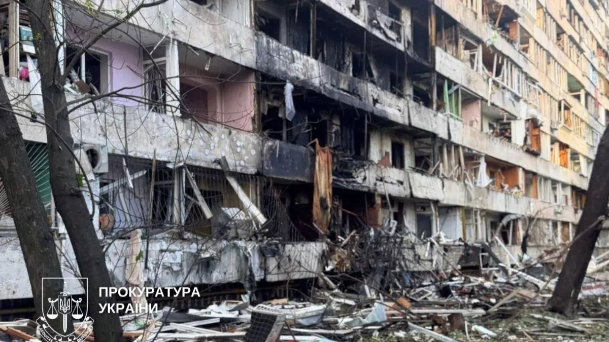 Aftermath of Russian missile attack on Kyiv