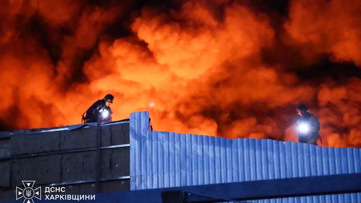 Kharkiv Novobavarskyi district after Russian drone strike