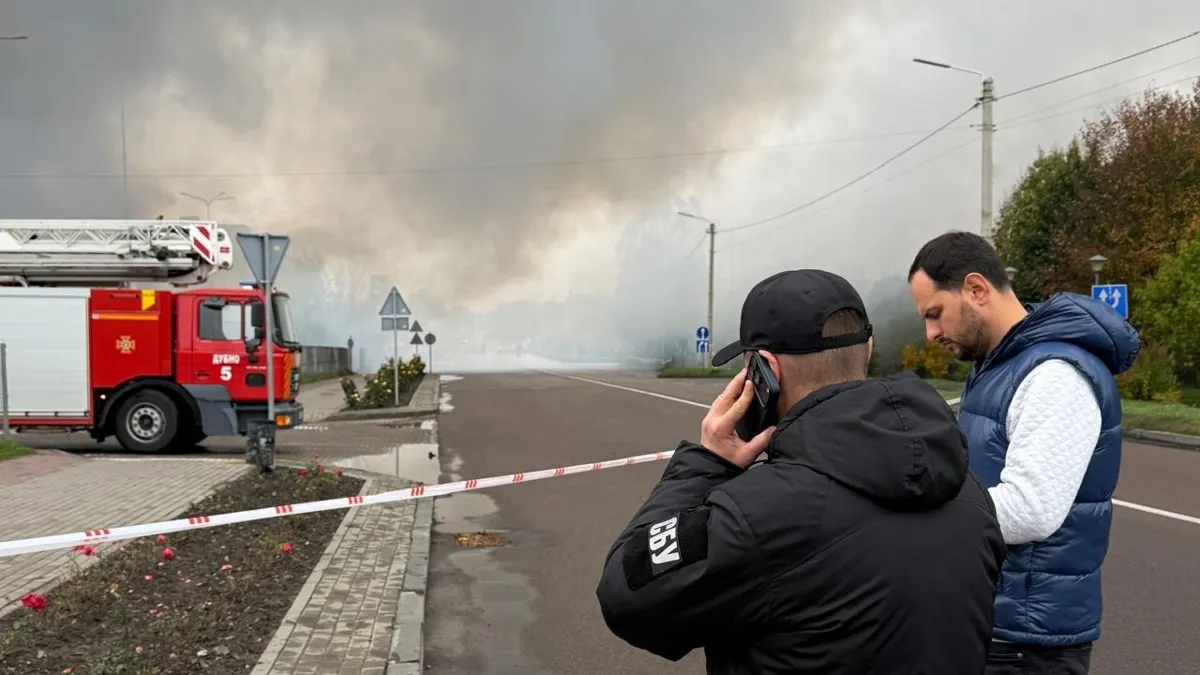 Shopping center in Rivne Oblast on fire after a Russian attack