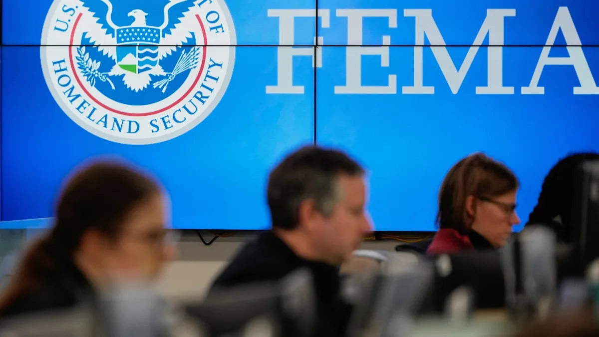 FEMA headquarters Washington DC as states sue Trump over disaster funding conditions