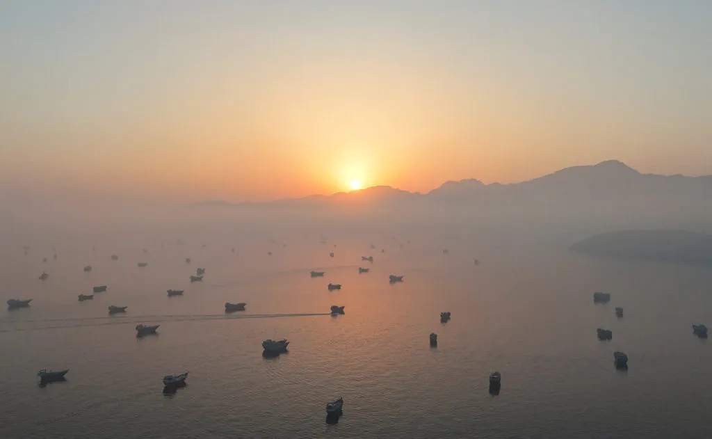 Vessels in the Strait of Hormuz as seen from Musandam, Oman