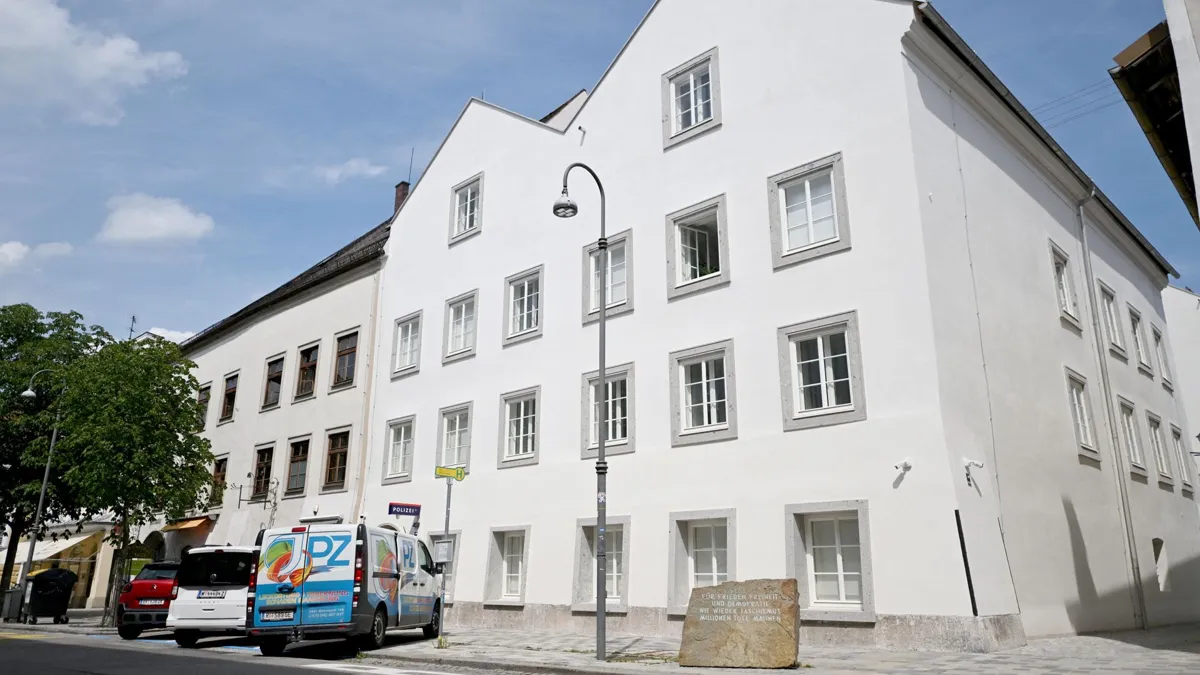Hitler's former birthplace in Braunau am Inn, Austria, now converted to a police station