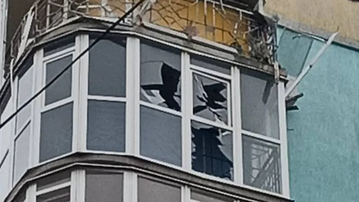 Russian guided bomb KAB strike damage in Sumy residential area Ukraine