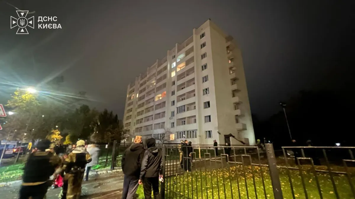 Aftermath of a Russian ballistic missile strike on Kyiv