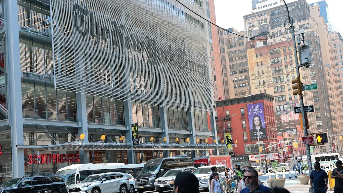 New York Times building in New York City as DOJ withdraws subpoenas for journalists