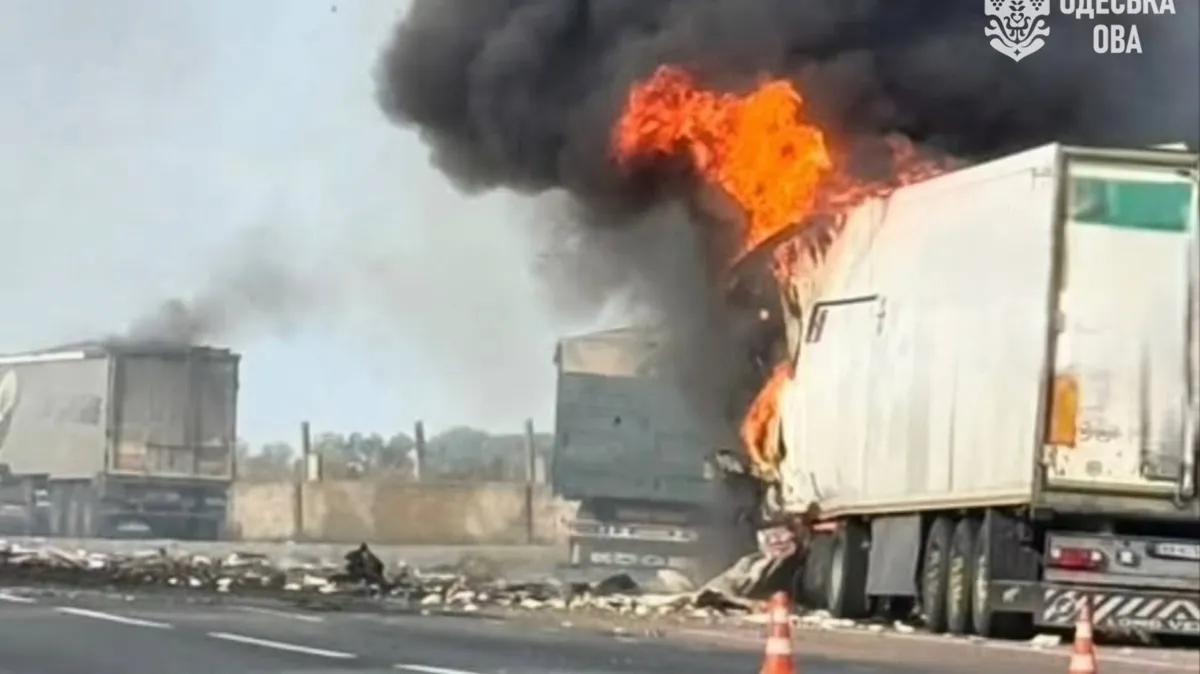 Aftermath of strike on road near Odesa