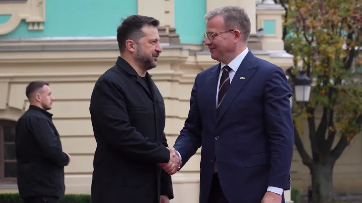Zelensky and Finnish Prime Minister Petteri Orpo in Kyiv